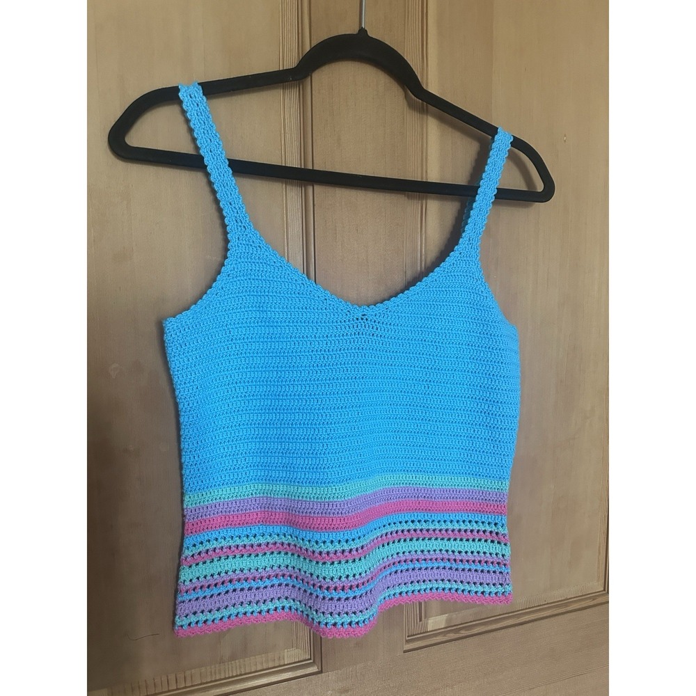 Ralph Lauren crochet Tank top Hand Knit Exclusive Size Small Y2k